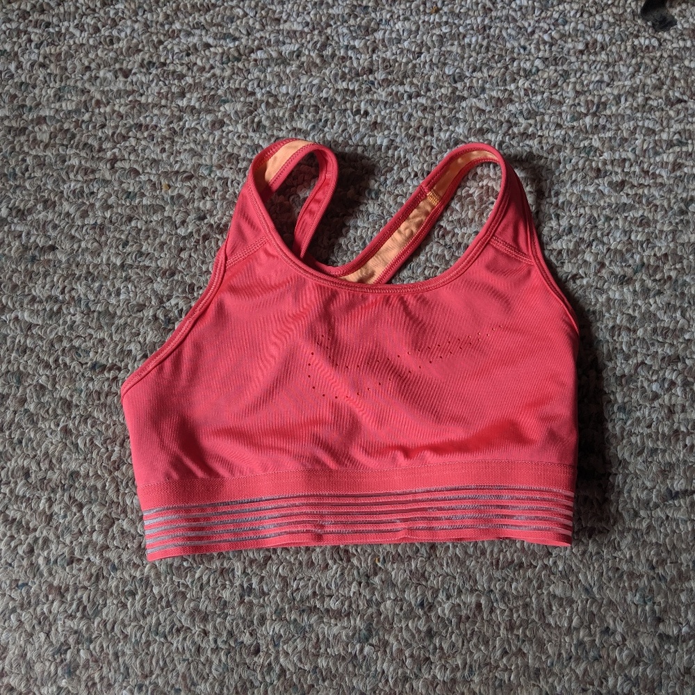 Orange Nike Dri-Fit sports bra (size small)